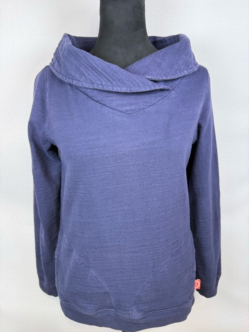 Joules Women's Navy Blue Cozy Cowl Neck Sweatshirt Sz 4 Pockets Nautical Preppy
